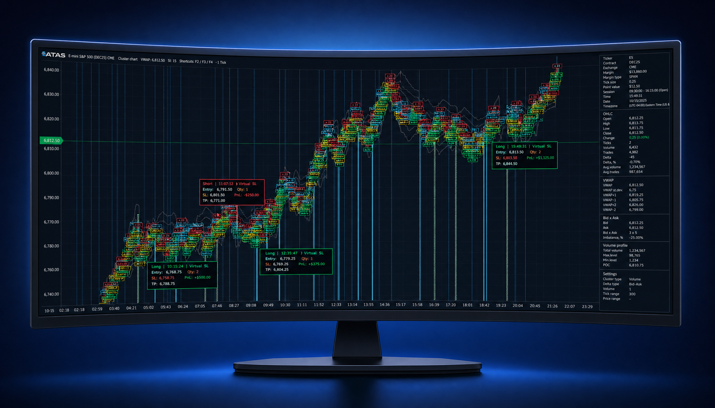 XtradeReverse live signals on ATAS platform
